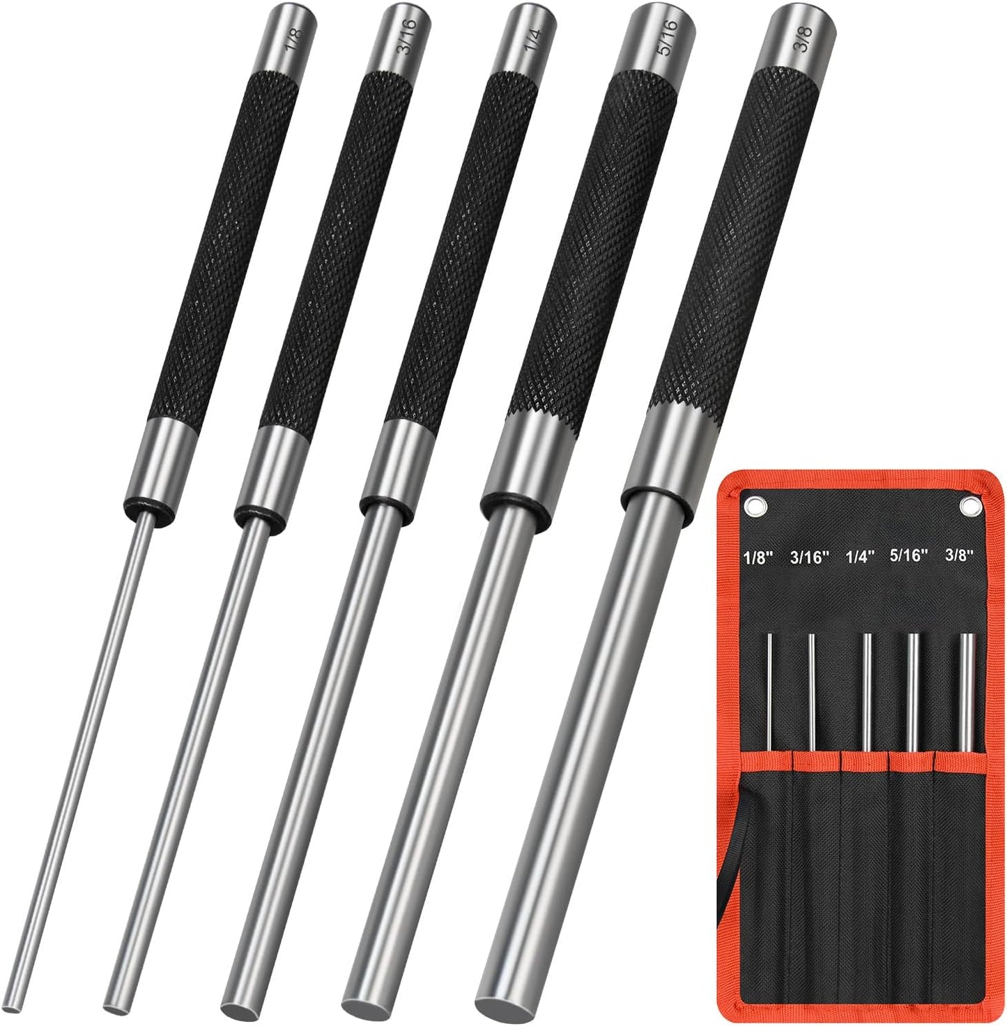 Pin Punch Set. 9pcs 1/16 - 5/16 Removing Repair Tools with Storage Pouch. Great for Automotive. Watch Repair. Jewelry and Craft(9pcs Pin Punch)
