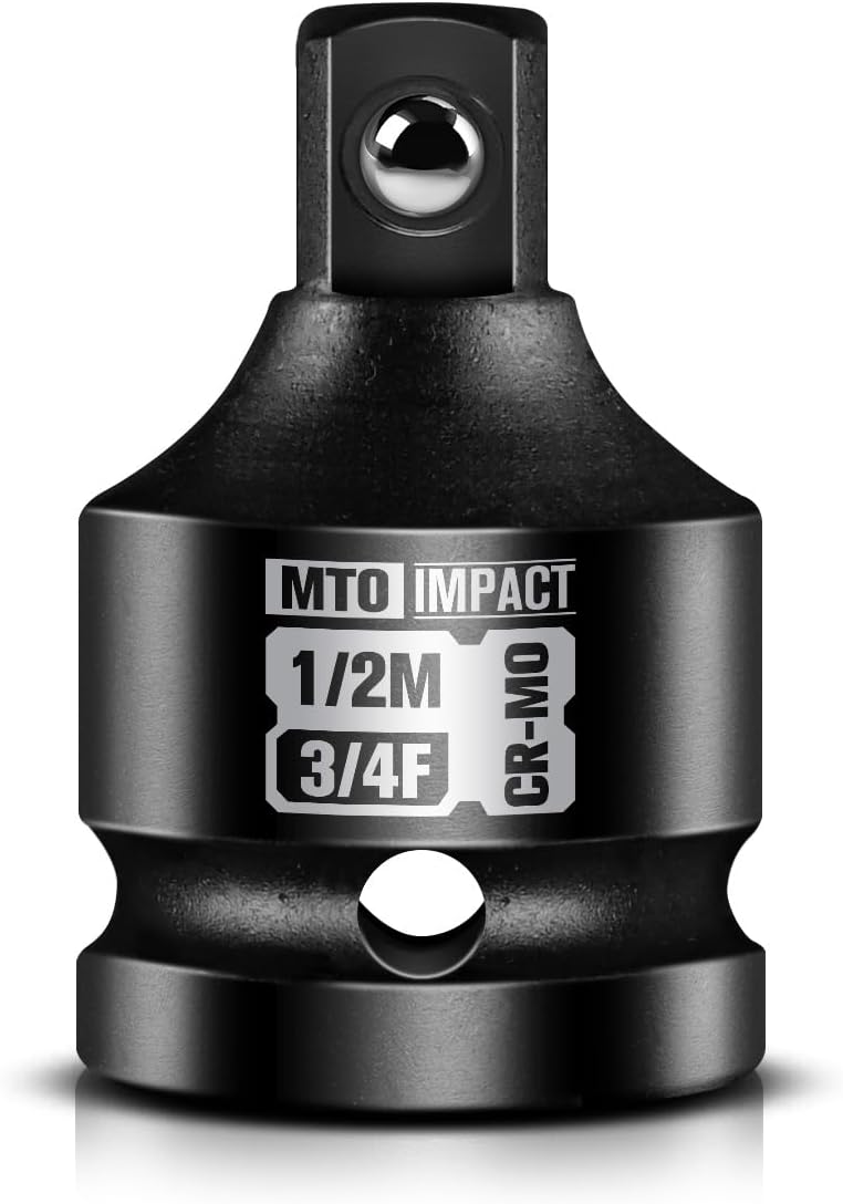 MTO 3/4 Female to 1/2 Male Impact Socket Adapter. 3/4-Inch Impact Socket Adapter Reducer. Chrome Molybdenum Alloy Steel