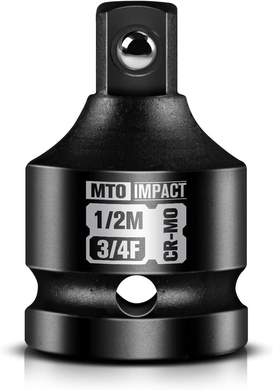 MTO 3/4 Female to 1/2 Male Impact Socket Adapter. 3/4-Inch Impact Socket Adapter Reducer. Chrome Molybdenum Alloy Steel