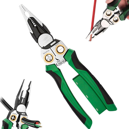 8 In 1 Wire Strippers with Voltage Tester. Wire Stripping Pliers for Cutting and Pulling. Cable Scissors for Scraping and Pressing Wires with Voltage Test. Wire Stripper Tools for Electrician Work
