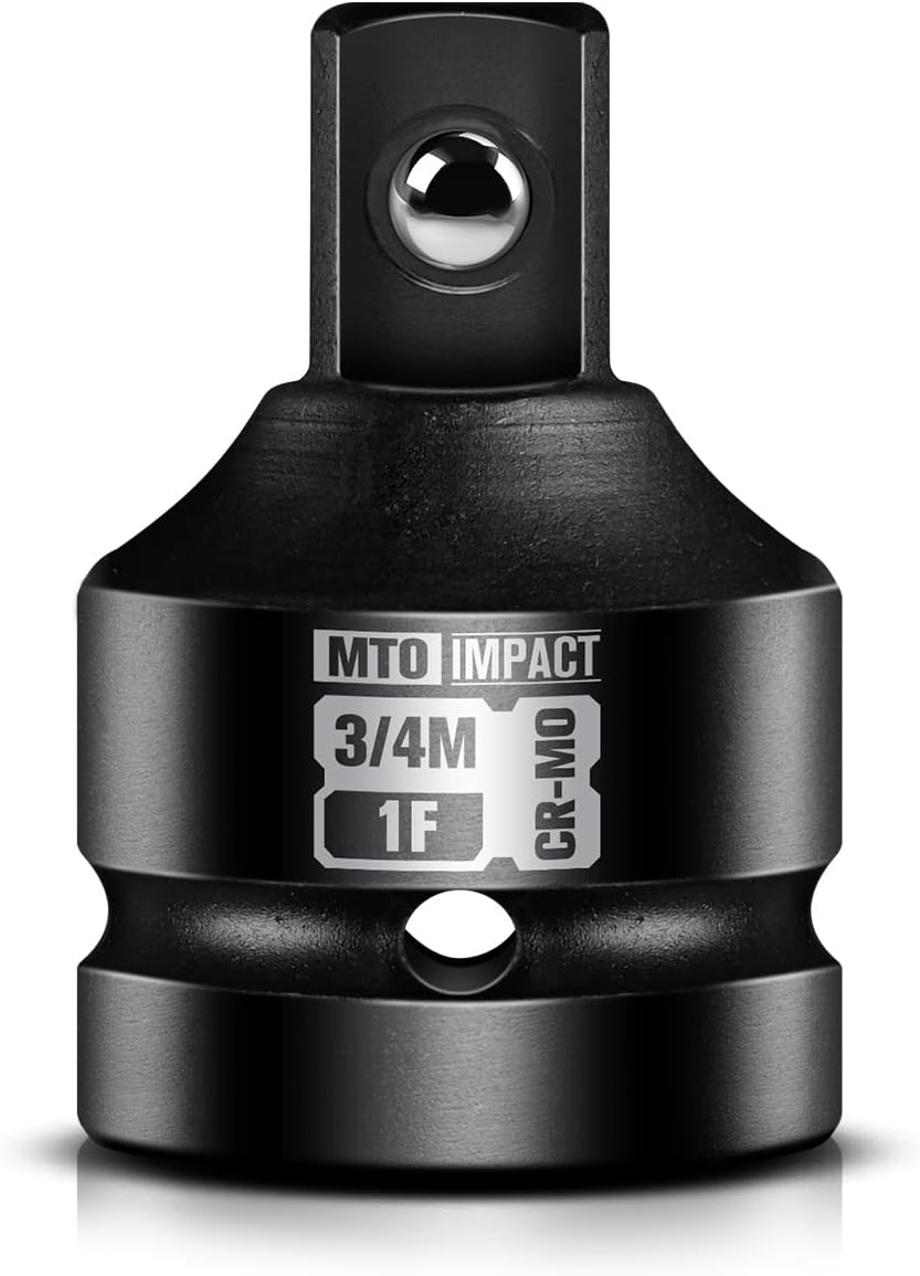 MTO 1 Female to 3/4 Male Impact Socket Adapter. Reducer for Impact Driver Conversions. Chrome Molybdenum Alloy Steel