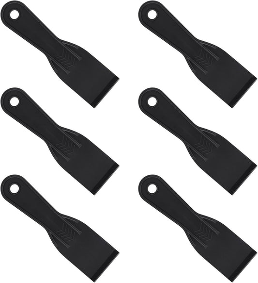 6pcs Plastic Putty Filler Knife. Black Filling Knives Flexible Putty Scraper Wall Scraper Accessory Spatula Tool for Repair Spackling Patching Plastering and Painting