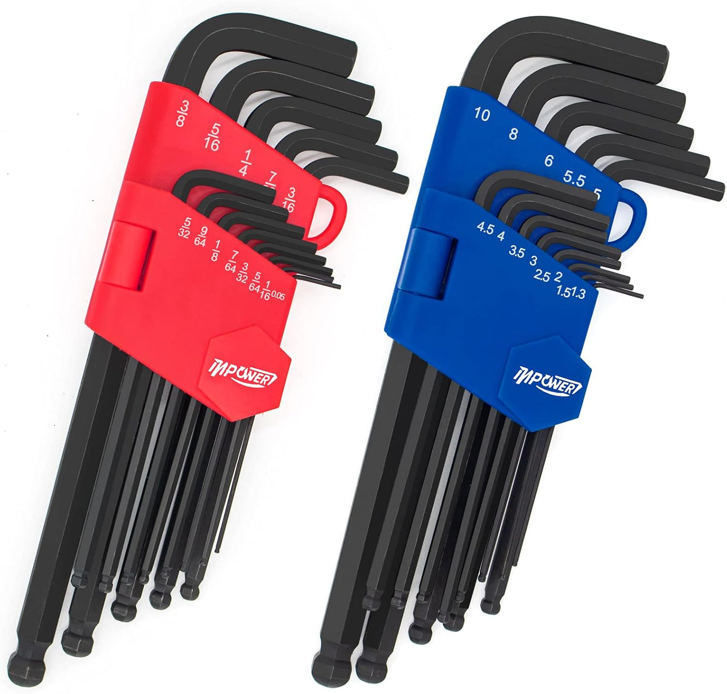 Allen Wrenches Set. 26pcs SAE and Metric Allen Key Set. Long Arm Ball End Hex Key Set Tools for Hex Head Socket Screws - 2 Sets